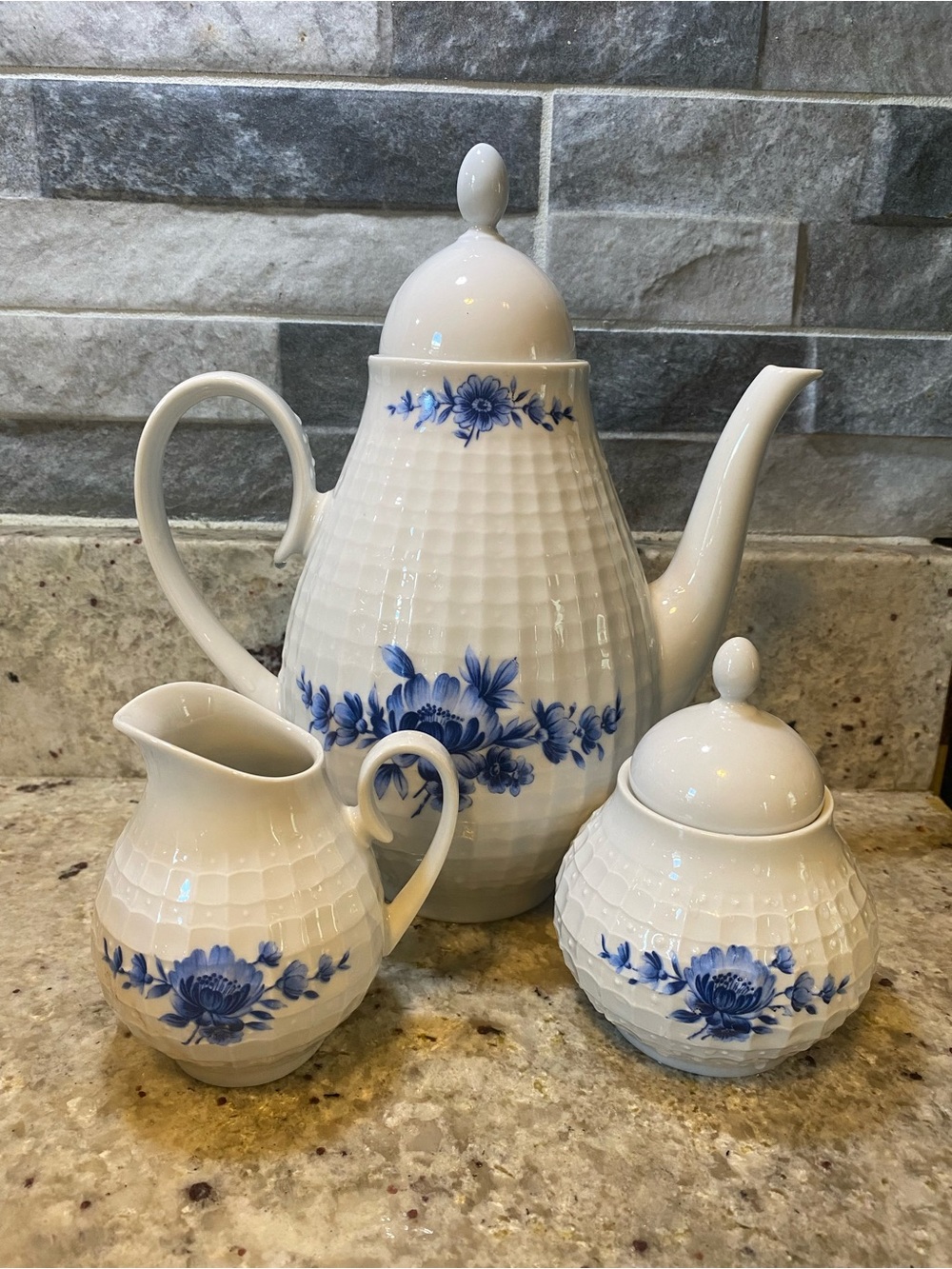 eschenbach bavaria germany Blue Danish 3 Piece Teaset
